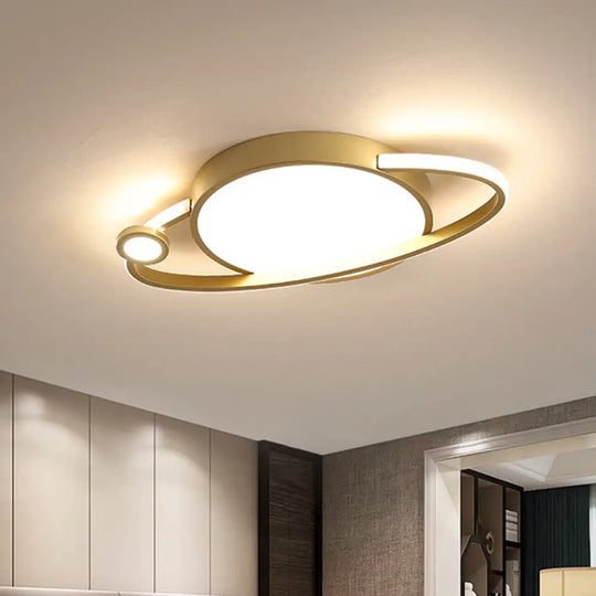 Modern Led Flush Mount Spotlight - Gold Circle Acrylic Ceiling Light In Warm/White / White