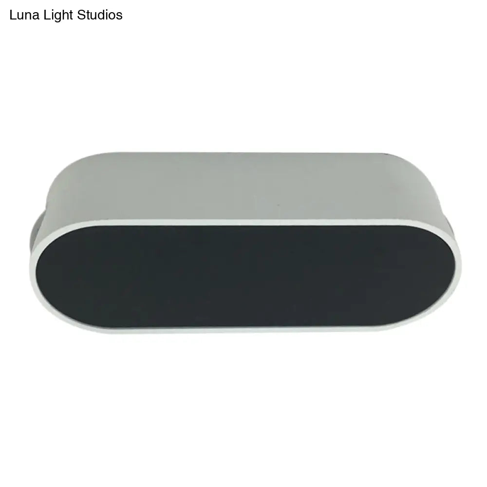 Modern Led Flush Wall Sconce - Simplicity Black & White Lamp With Metal Shade In Vibrant Colors