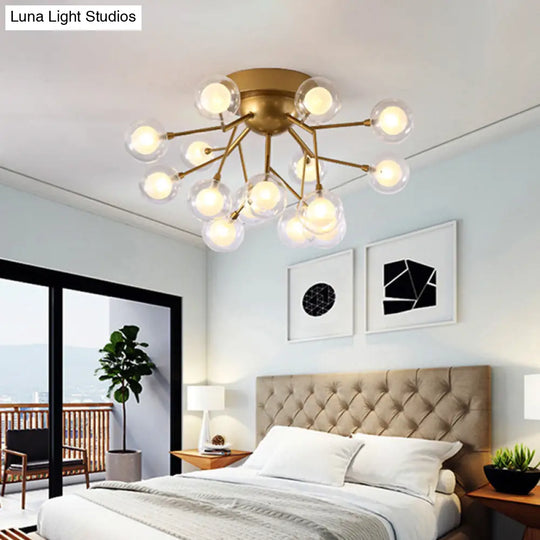 Modern Led Flushmount Ceiling Lamp - Metallic Contemporary Lighting For Bedroom