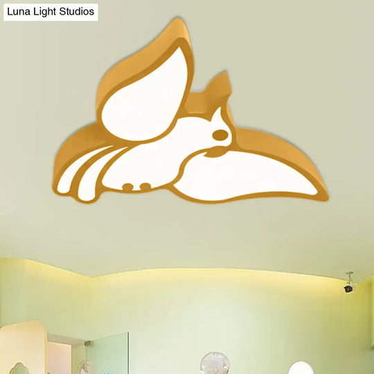 Modern Led Flushmount Ceiling Light: Stylish Flying Bird Design For Kindergarten Yellow / White 18