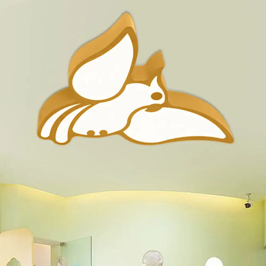Modern Led Flushmount Ceiling Light: Stylish Flying Bird Design For Kindergarten Yellow / White 18’