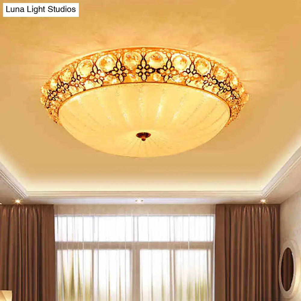 Modern Led Flushmount Ceiling Light - White Dimple Frosted Glass 16’/19.5’/23.5’ Dia Warm/White