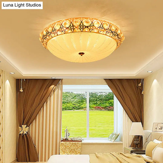 Modern Led Flushmount Ceiling Light - White Dimple Frosted Glass 16/19.5/23.5 Dia Warm/White / 16