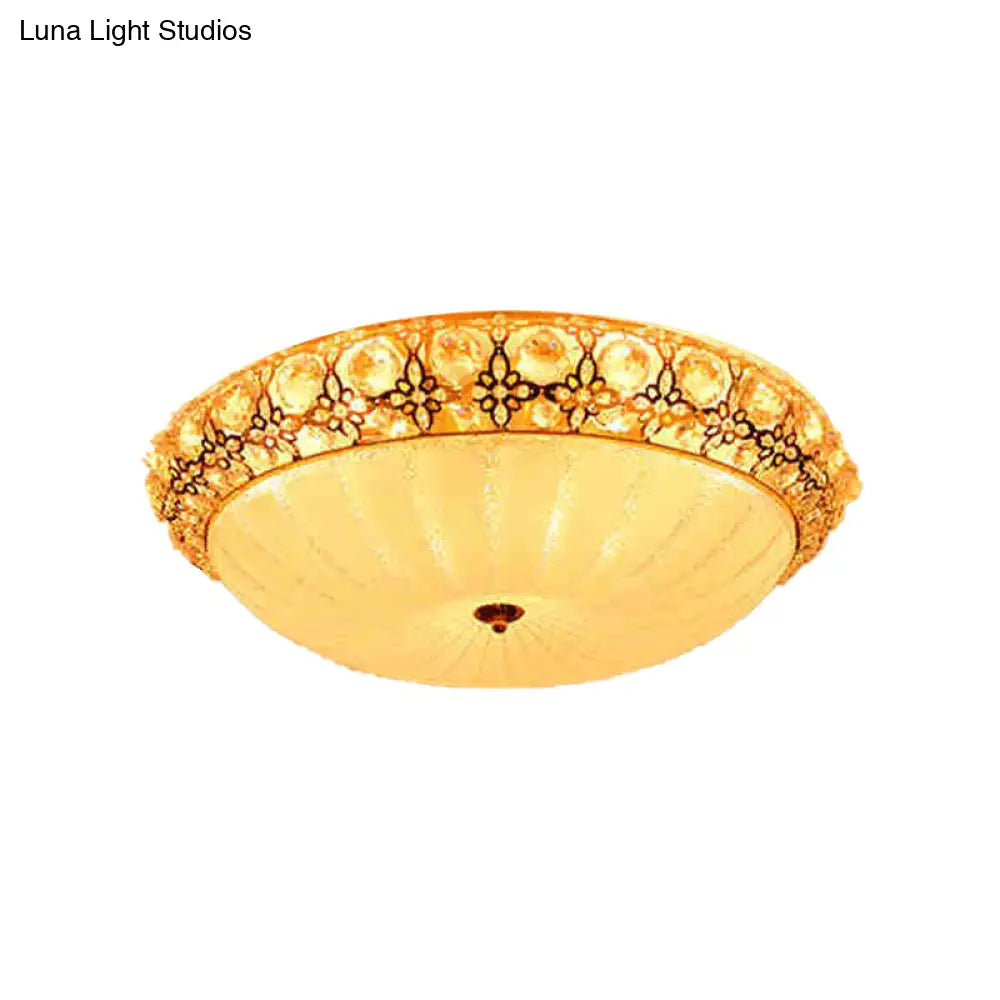 Modern Led Flushmount Ceiling Light - White Dimple Frosted Glass 16’/19.5’/23.5’ Dia Warm/White