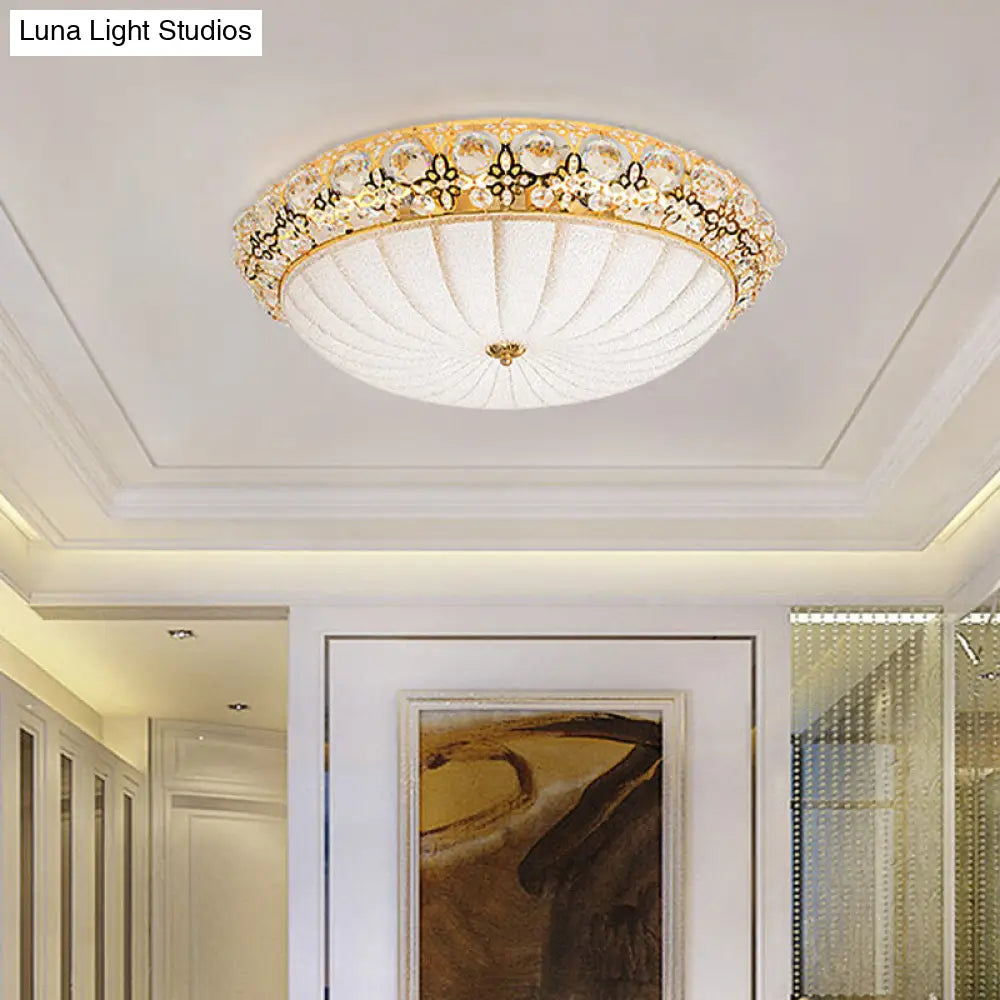 Modern Led Flushmount Ceiling Light - White Dimple Frosted Glass 16/19.5/23.5 Dia Warm/White / 16