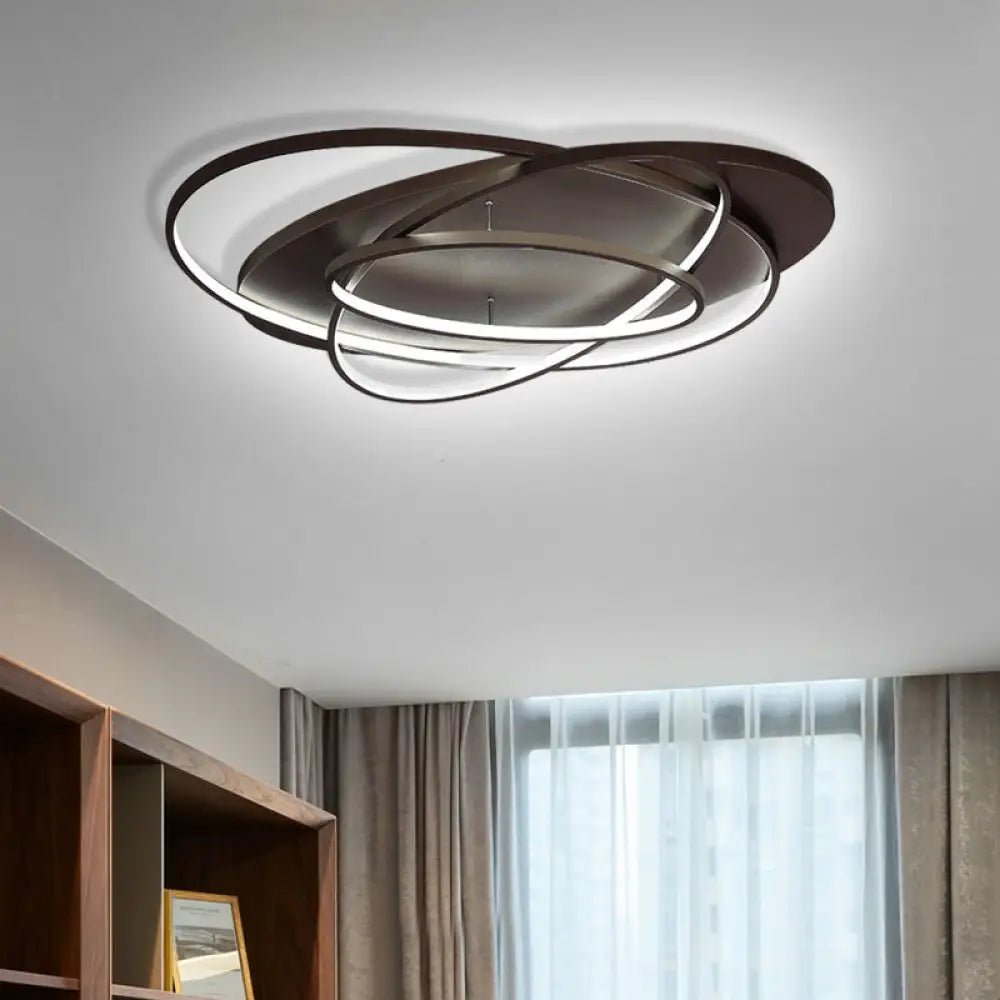 Modern Led Flushmount Light: Stylish Acrylic Ceiling Lamp For Office/Coffee Shop With Oval Shape -