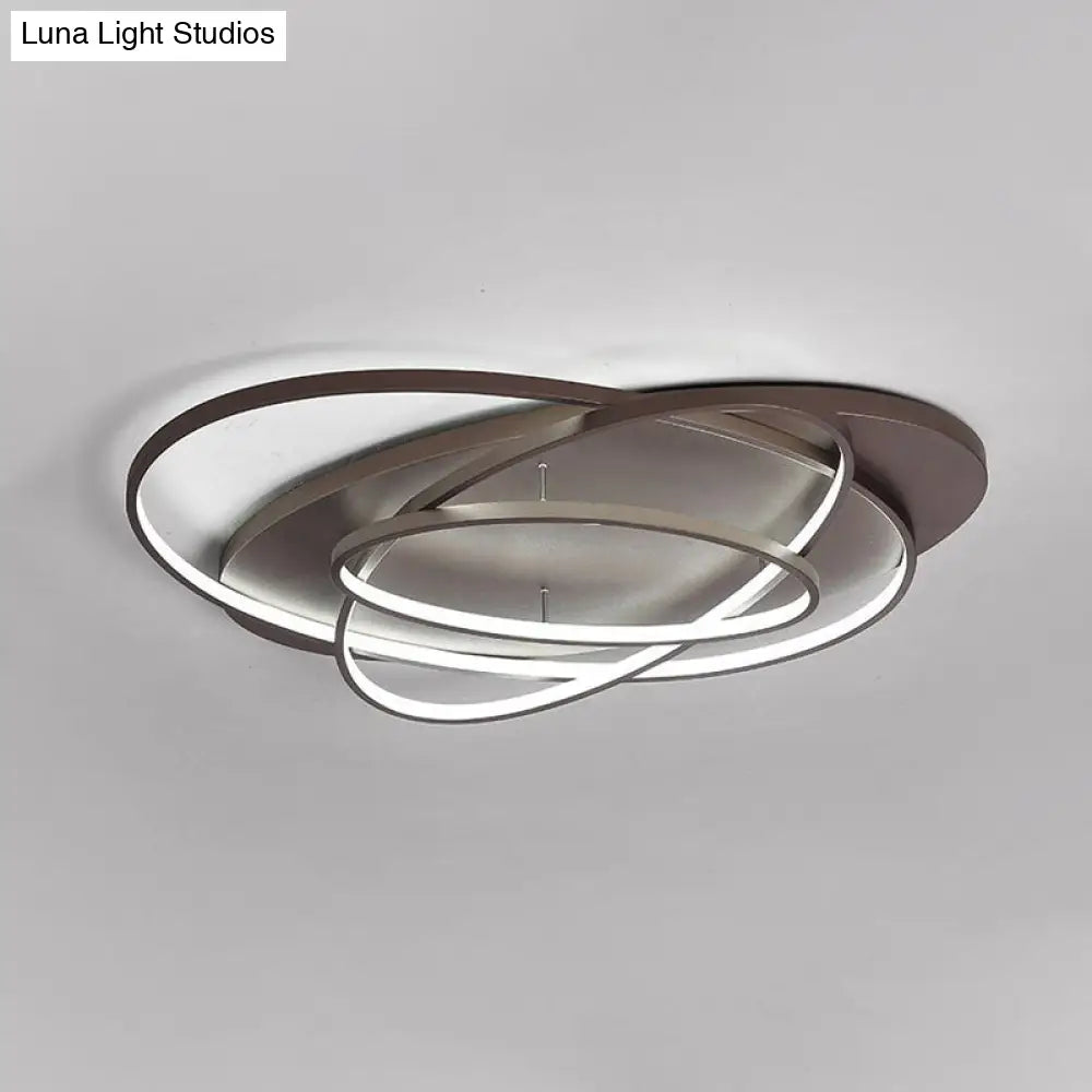 Modern Led Flushmount Light: Stylish Acrylic Ceiling Lamp For Office/Coffee Shop With Oval Shape -