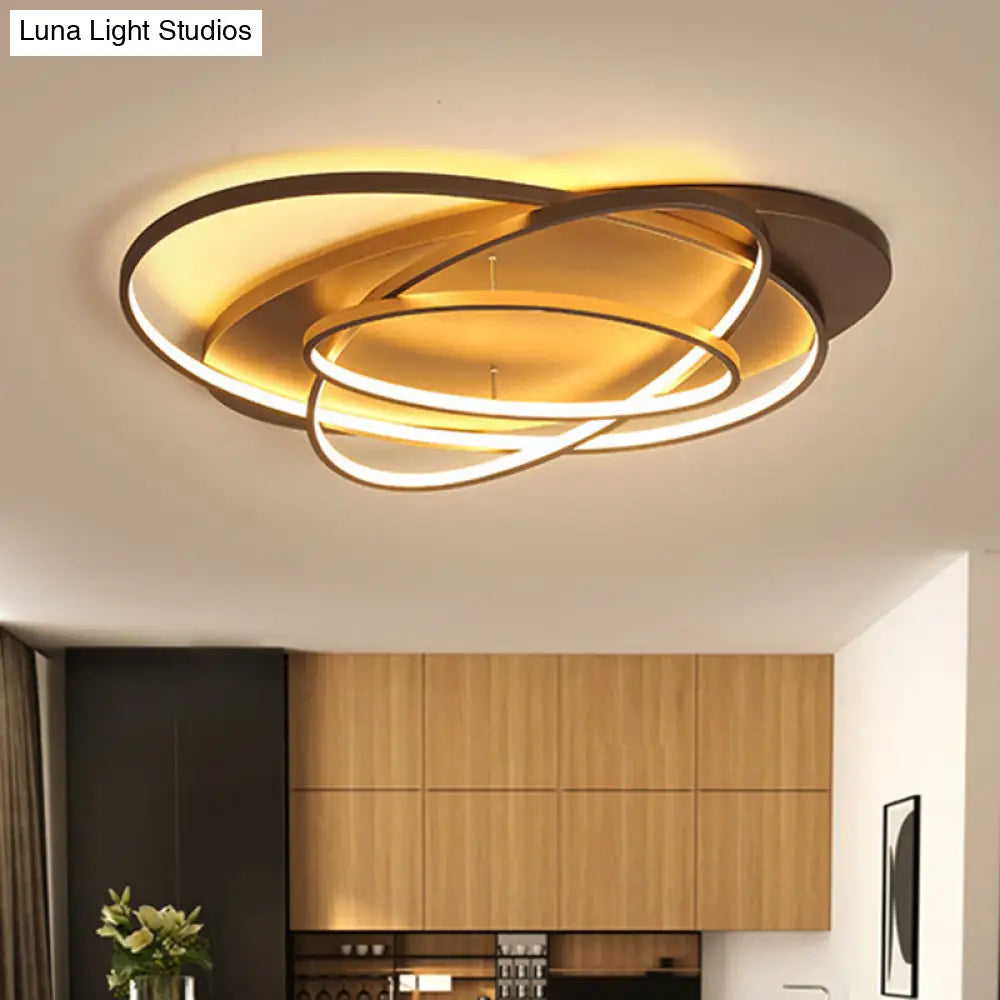 Modern Led Flushmount Light: Stylish Acrylic Ceiling Lamp For Office/Coffee Shop With Oval Shape -