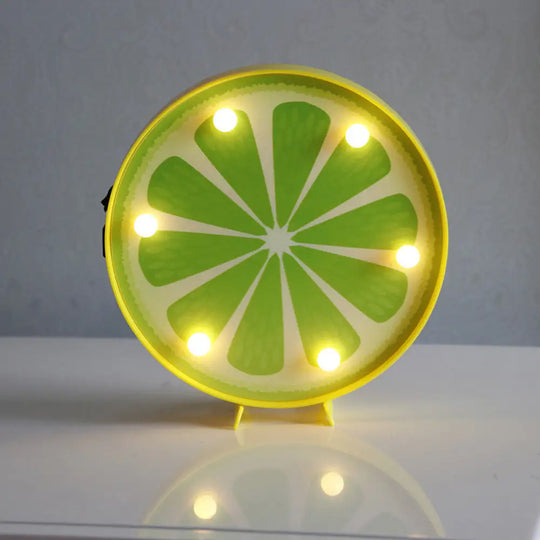 Modern Led Fruit Table Lamp: Battery-Powered Nightstand Light For Bedroom Turquoise / Battery