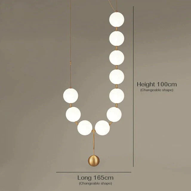 Modern LED Glass Lampshade Pendant Light Nordic Design Dining Room Hanging Lamp light fixtures Necklace Style LOFT Hanging light
