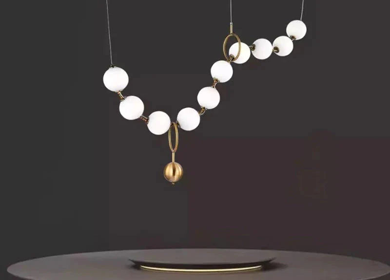 Modern LED Glass Lampshade Pendant Light Nordic Design Dining Room Hanging Lamp light fixtures Necklace Style LOFT Hanging light