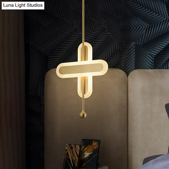 Modern Led Gold Acrylic Pendant Lamp For Bedroom Ceiling Lighting