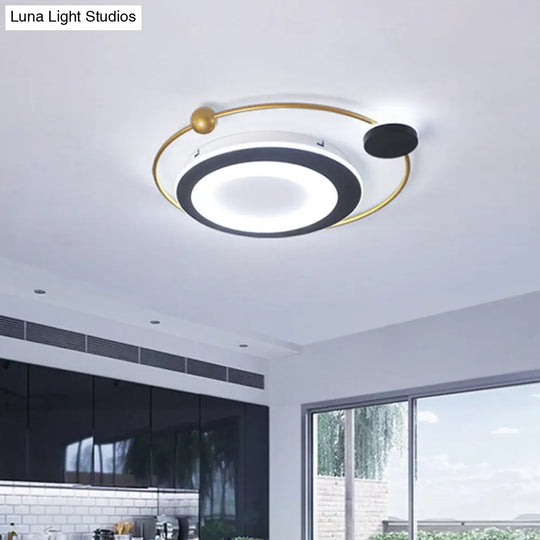 Modern Led Gold Finish Acrylic Orbit Flush Mount Spotlight - Warm/White Lighting / Warm