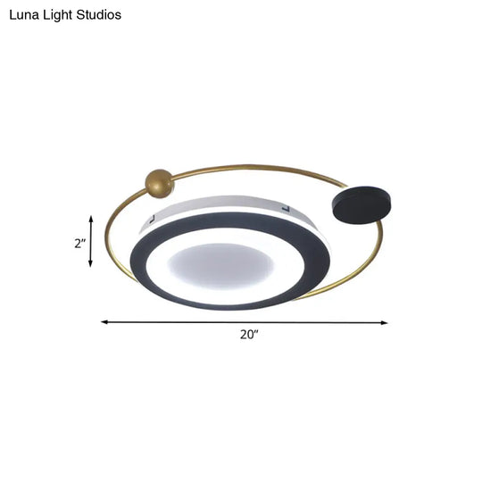 Modern Led Gold Finish Acrylic Orbit Flush Mount Spotlight - Warm/White Lighting