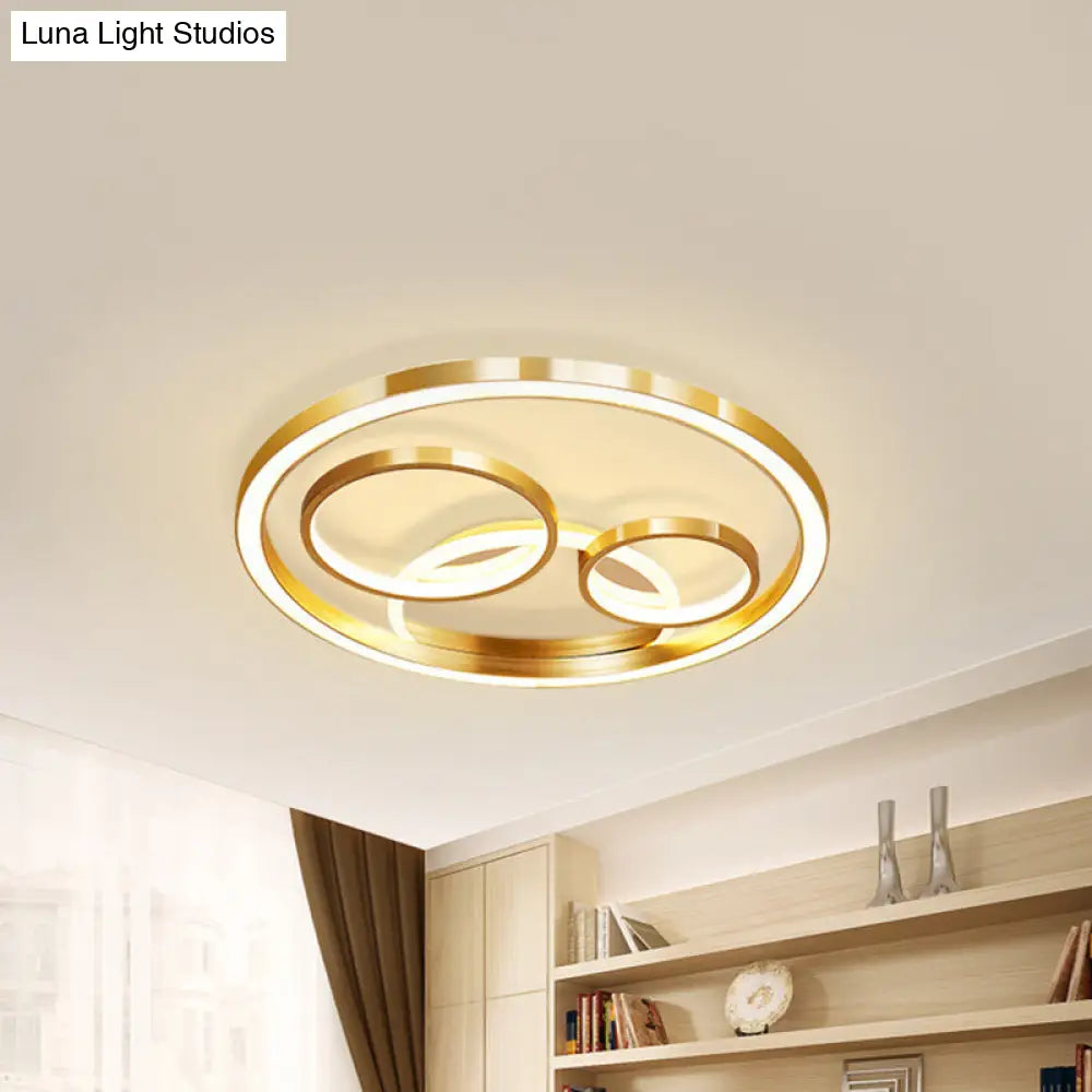 Modern Led Gold Flush Mount Spotlight Ceiling Fixture - 18/23.5 W Round Acrylic / 18