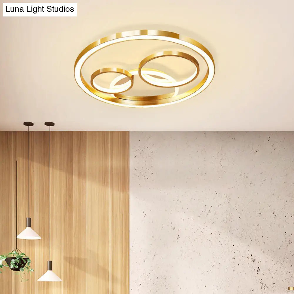 Modern Led Gold Flush Mount Spotlight Ceiling Fixture - 18’/23.5’ W Round Acrylic
