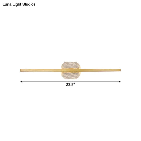 Modern Led Gold Linear Wall Mount Light In Warm/White 23.5/31.5 Width