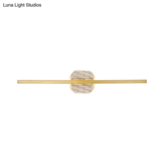 Modern Led Gold Linear Wall Mount Light In Warm/White 23.5/31.5 Width