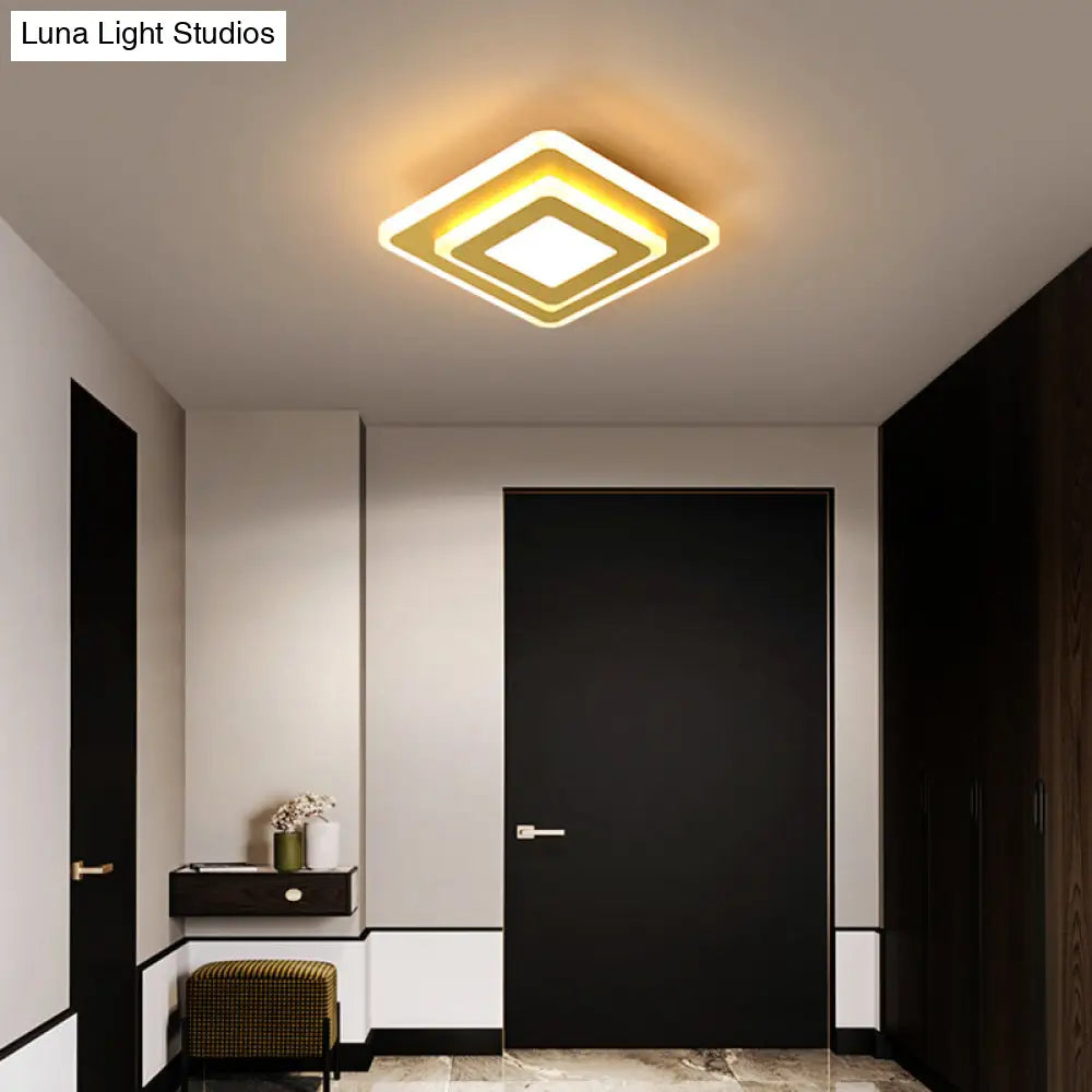 Modern Led Gold Plated Geometrical Ceiling Light For Hallway