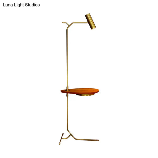 Modern Led Gold Standing Floor Lamp For Living Room - Tubular Metal Design