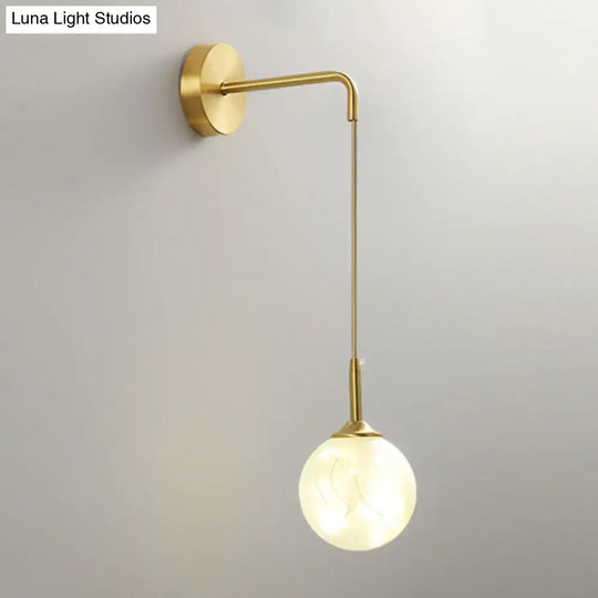 Modern Led Gold Wall Sconce With Geometric Glass Shade