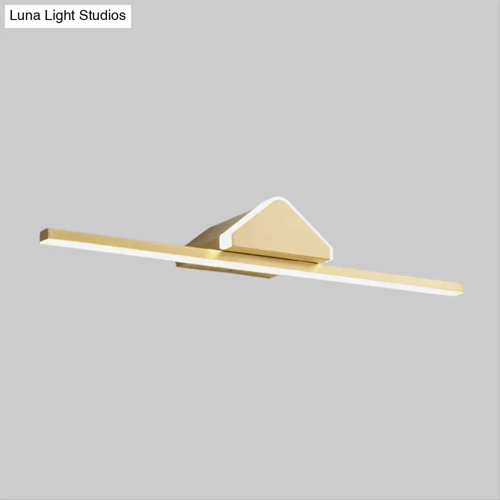 Modern Led Gold Wall Sconce With Prismatic Arm - Bar Metallic Vanity Light