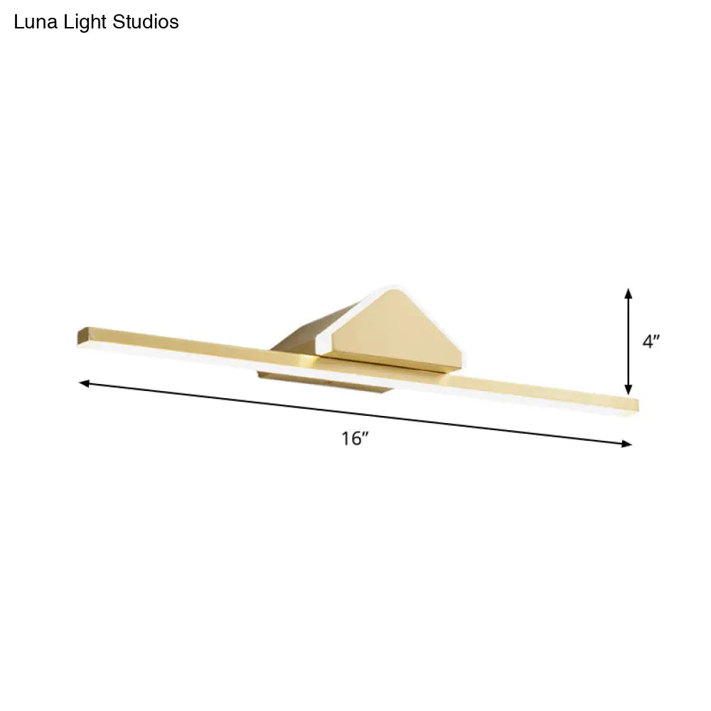 Modern Led Gold Wall Sconce With Prismatic Arm - Bar Metallic Vanity Light