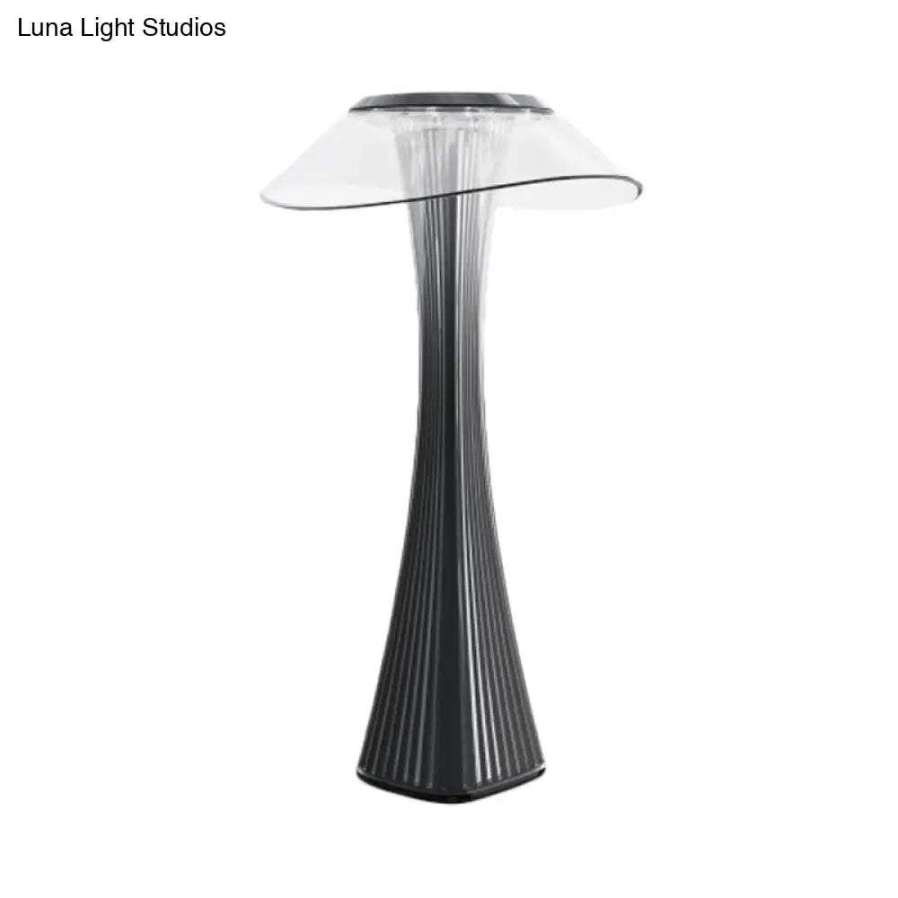 Modern Led Grey Bedside Table Lamp With Small Waist And Stylish Acrylic Lighting