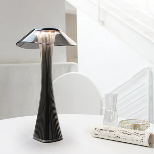 Modern Led Grey Bedside Table Lamp With Small Waist And Stylish Acrylic Lighting