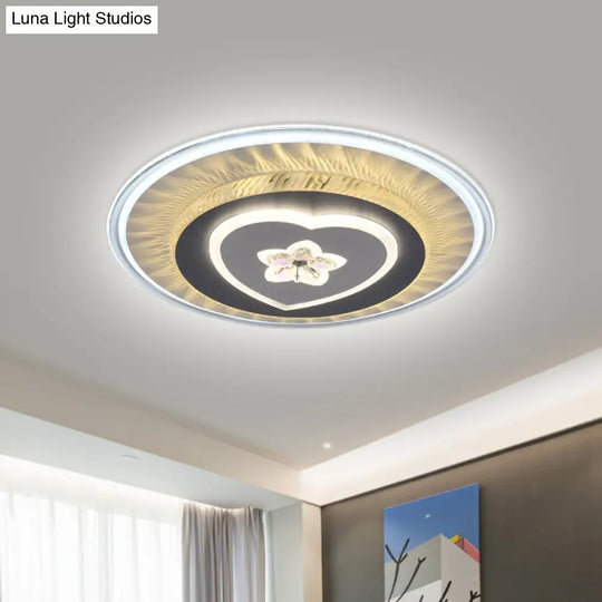 Modern Led Grey Star/Loving Heart Ceiling Lamp For Bedroom