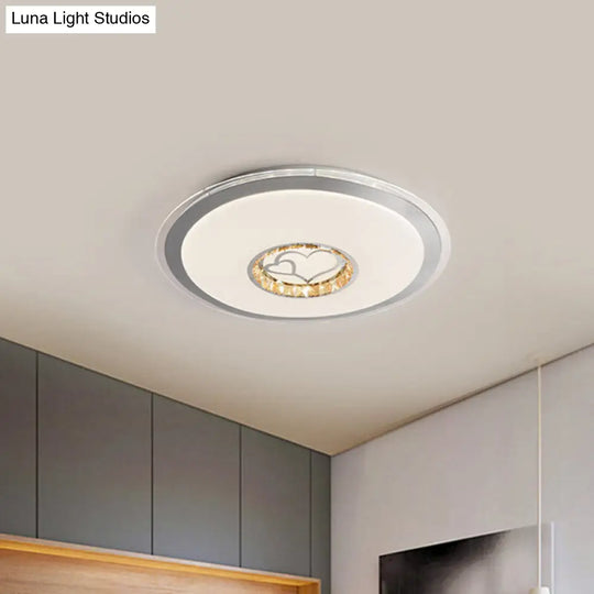 Modern Led Heart Pattern Ceiling Mounted Acrylic Flushmount Light For Bedroom