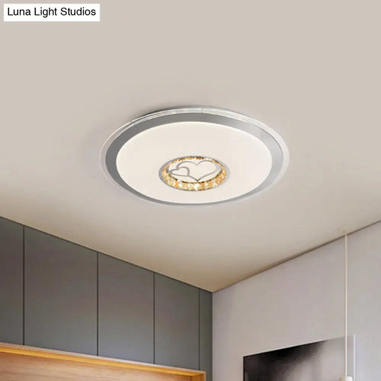 Modern Led Heart Pattern Ceiling Mounted Acrylic Flushmount Light For Bedroom