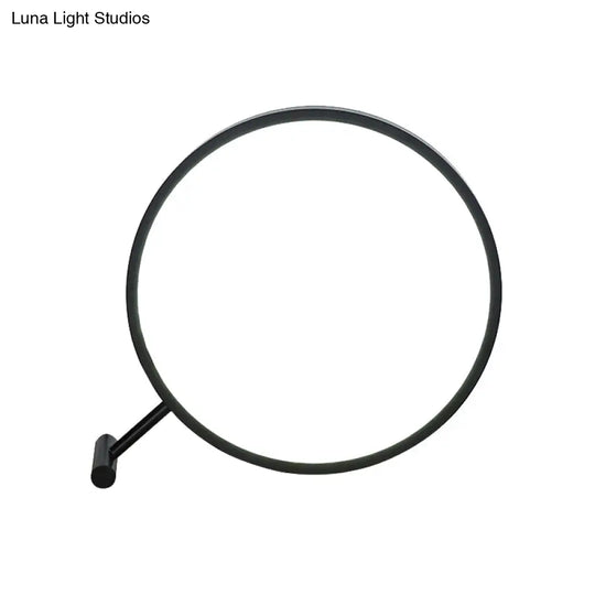 Modern Led Hoop Reading Lamp With Plug-In Desk Light - 8 12 16 Diameter Black/White Warm/White