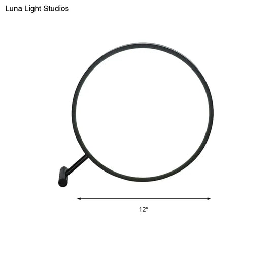 Modern Led Hoop Reading Lamp With Plug-In Desk Light - 8 12 16 Diameter Black/White Warm/White