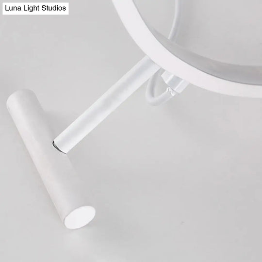 Modern Led Hoop Reading Lamp With Plug-In Desk Light - 8 12 16 Diameter Black/White Warm/White