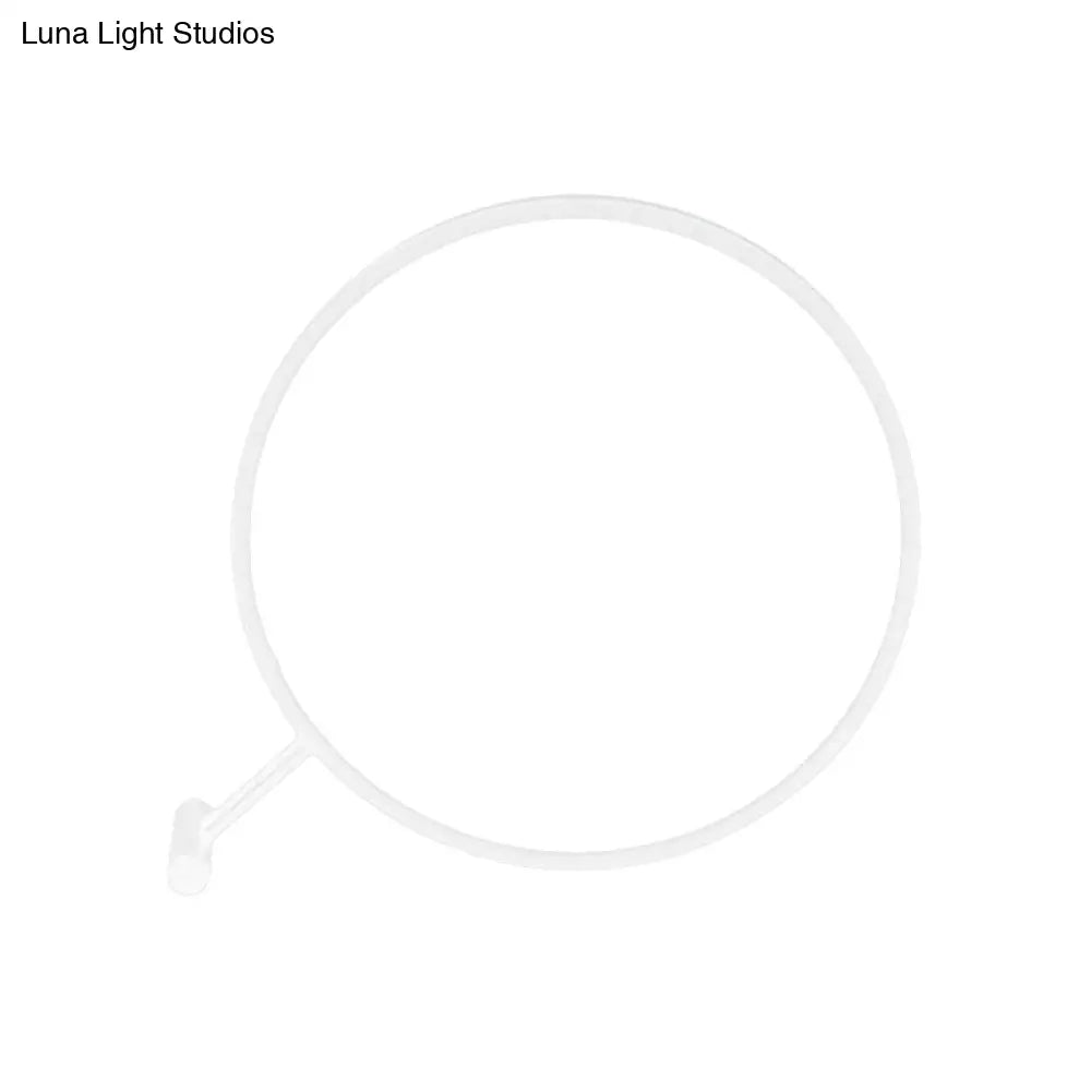 Modern Led Hoop Reading Lamp With Plug-In Desk Light - 8 12 16 Diameter Black/White Warm/White