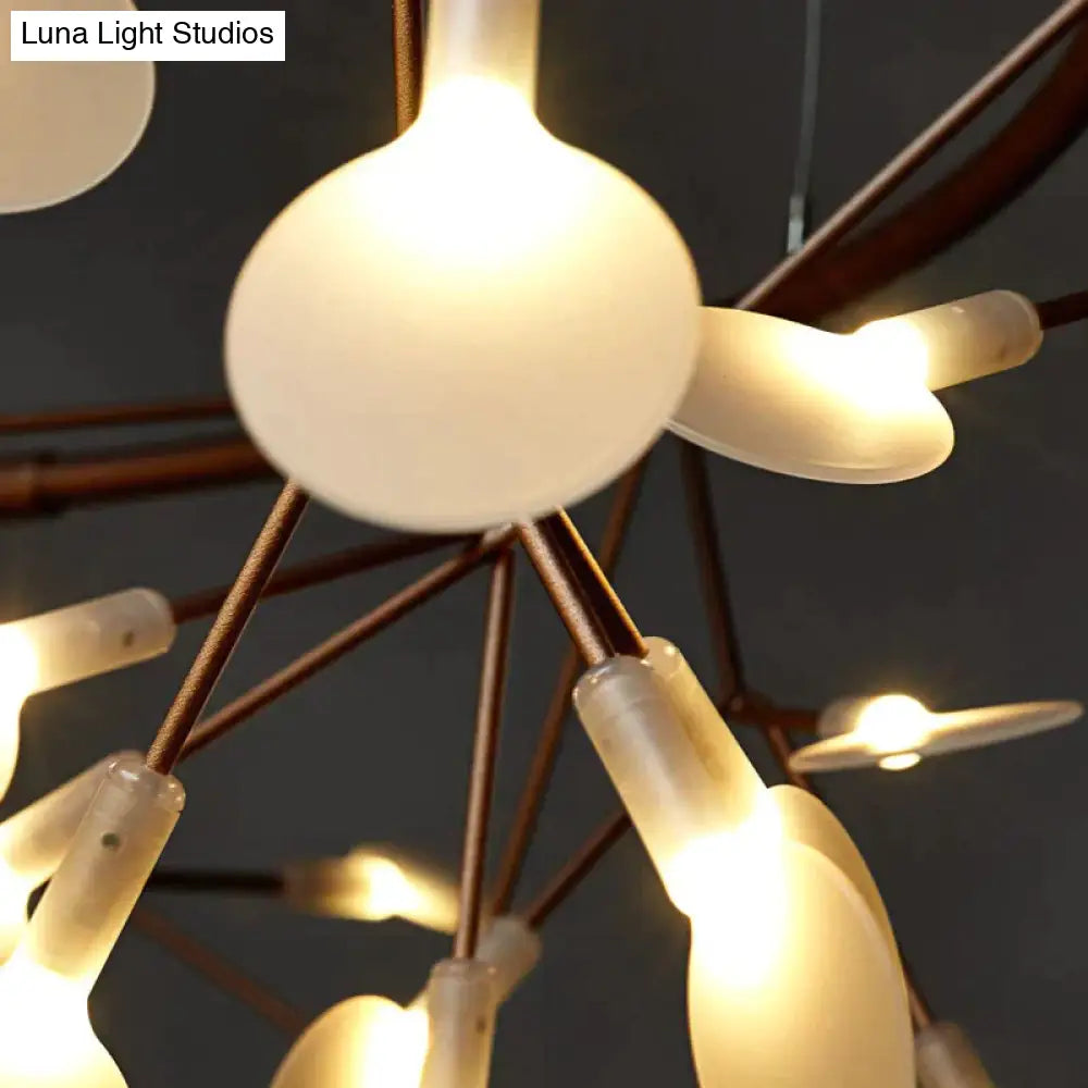 Modern Led Lamp Firefly Tree Branch Leaf Pendant Light Round Flower Suspension Lamps