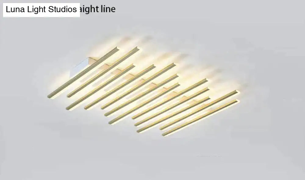 Modern Led Living Room Ceiling Lamp Simple Nordic Creative Square Line Restaurant Light In The