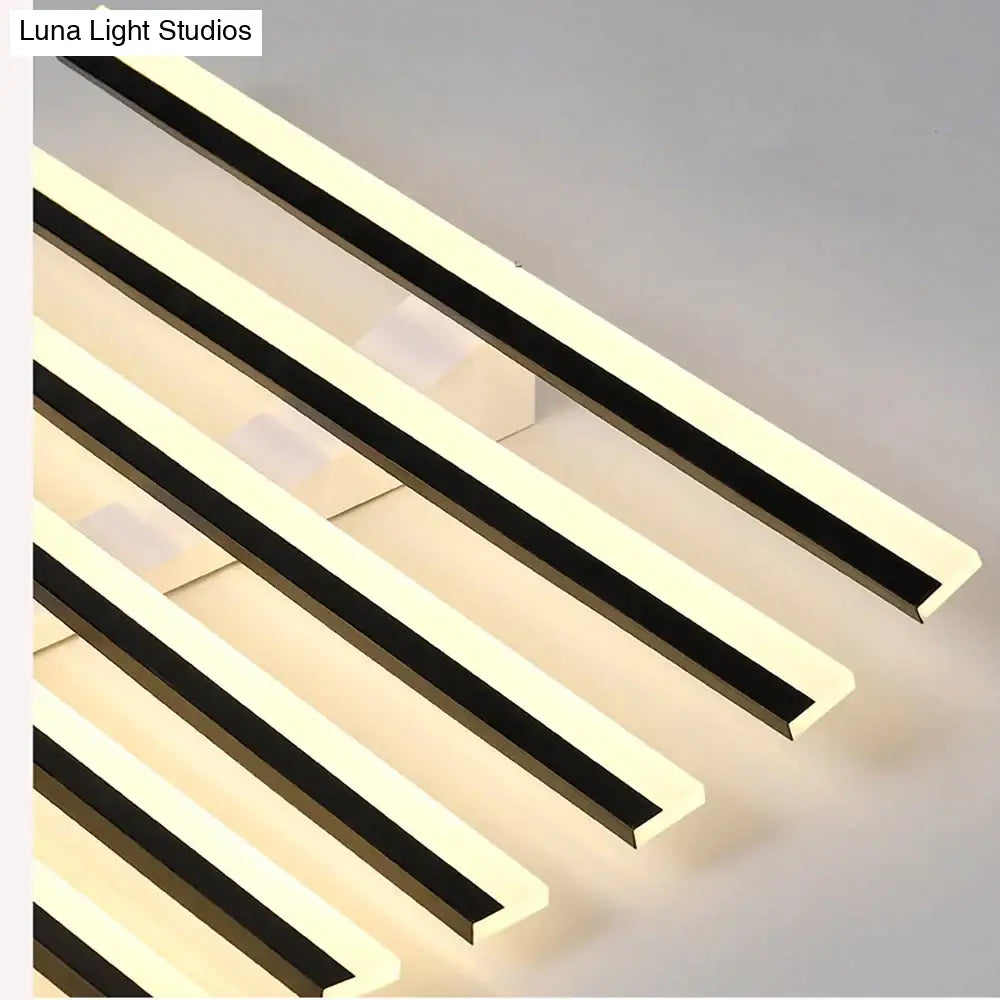 Modern Led Living Room Ceiling Lamp Simple Nordic Creative Square Line Restaurant Light In The