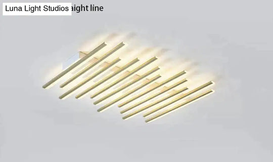 Modern Led Living Room Ceiling Lamp Simple Nordic Creative Square Line Restaurant Light In The