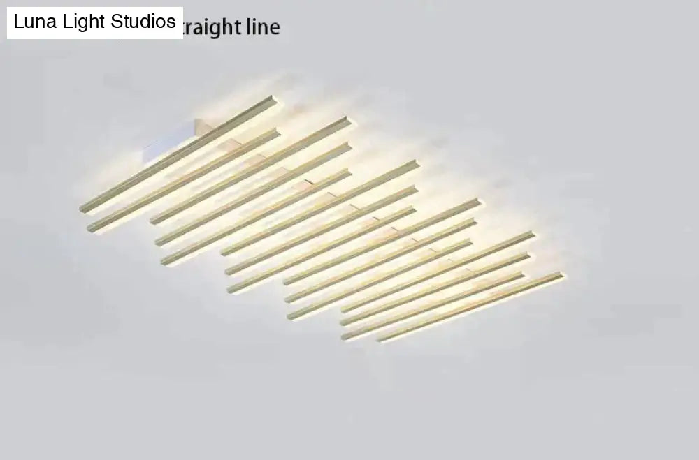 Modern Led Living Room Ceiling Lamp Simple Nordic Creative Square Line Restaurant Light In The