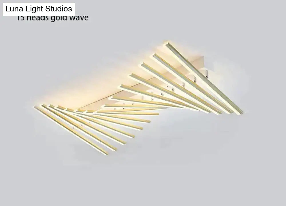 Modern Led Living Room Ceiling Lamp Simple Nordic Creative Square Line Restaurant Light In The