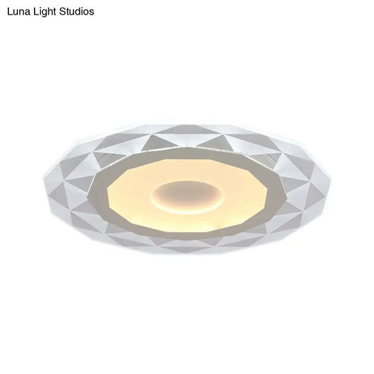Modern Led Living Room Flush Mount Light With Diamond-Shaped Acrylic Shade - 16.5/20.5/24.5 Wide