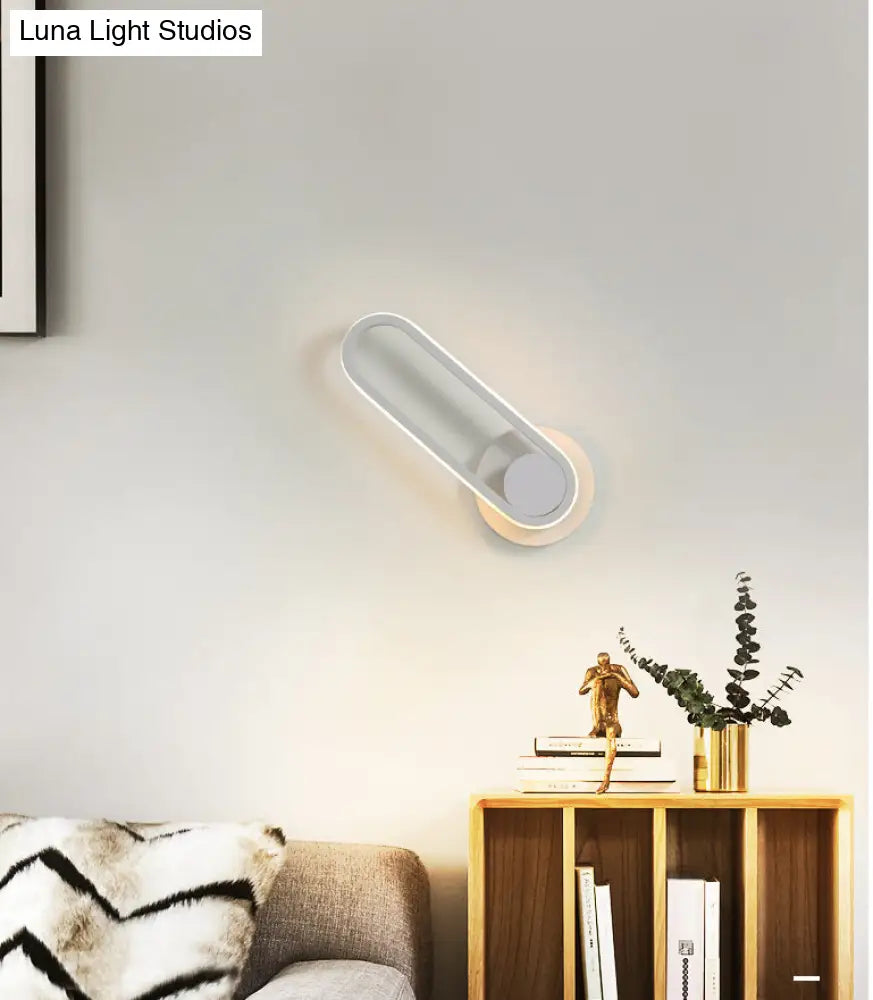 Modern Led Metal Bedside Wall Sconce With Rotatable Head