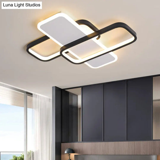 Modern Led Metal Ceiling Light With Stepless Dimming And Remote Control - Black/White Warm/Cool