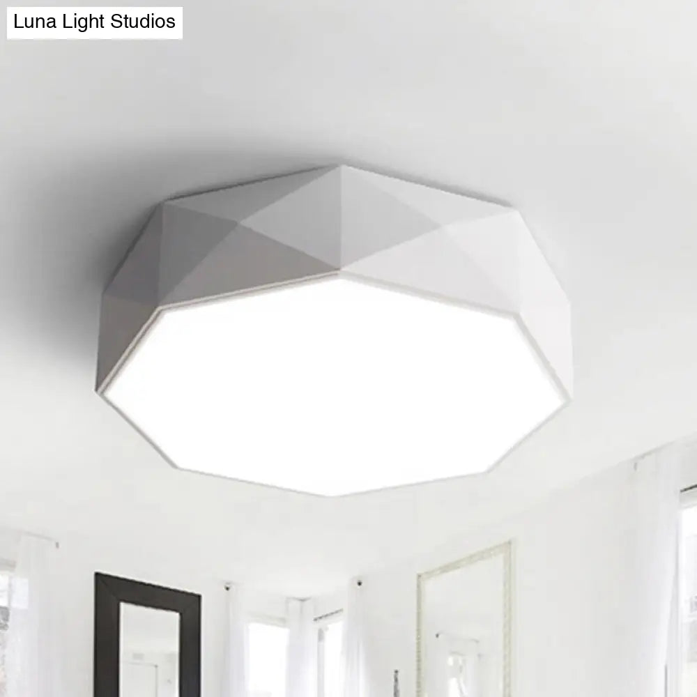 Modern Led Metal Flush Mount Lighting With Concave/Convex Shape - White/Black Ceiling 16/19.5/23.5