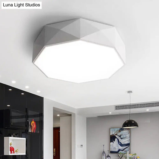 Modern Led Metal Flush Mount Lighting With Concave/Convex Shape - White/Black Ceiling 16/19.5/23.5