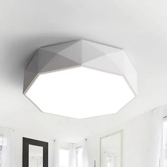 Modern Led Metal Flush Mount Lighting With Concave/Convex Shape - White/Black Ceiling