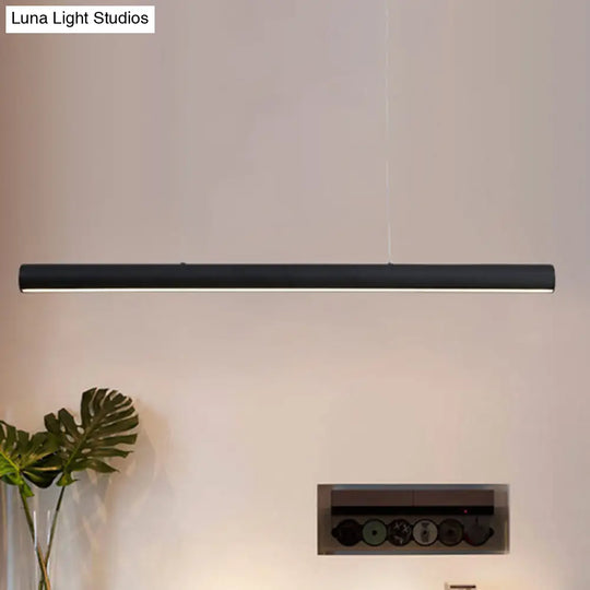 Modern Metal Linear Pendant Chandelier: Led 39/47 Wide Hanging Lamp Kit In Black With