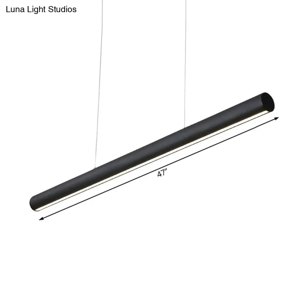 Modern Metal Linear Pendant Chandelier: Led 39/47 Wide Hanging Lamp Kit In Black With